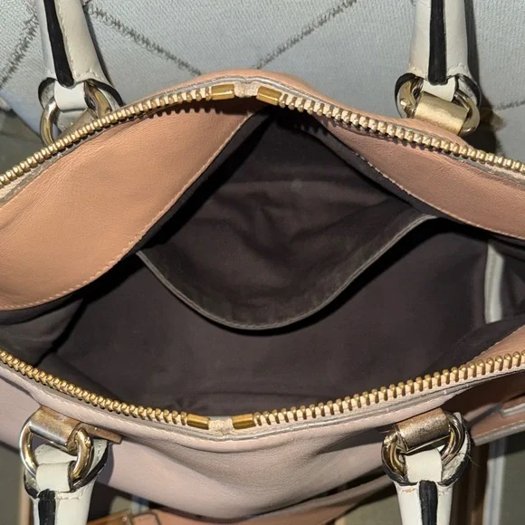 Chloe Baylee 2Way Satchel 🌟Stunning🌟 Bi-Color Leather Removable Adjustable Strap - Picture 13 of 16